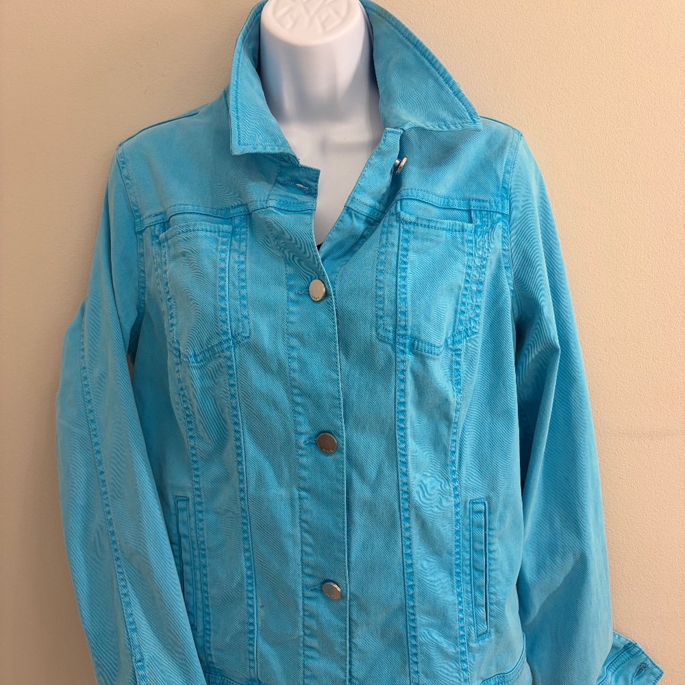 Renuar Turquoise Brushed Cotton Jacket Size M